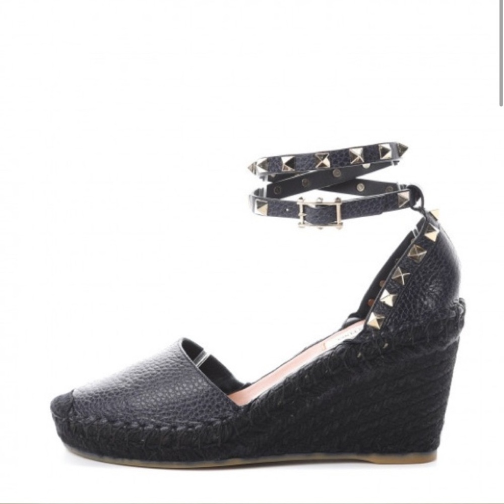 Valentino Garavani noir rock-studs espadrilles wedges
